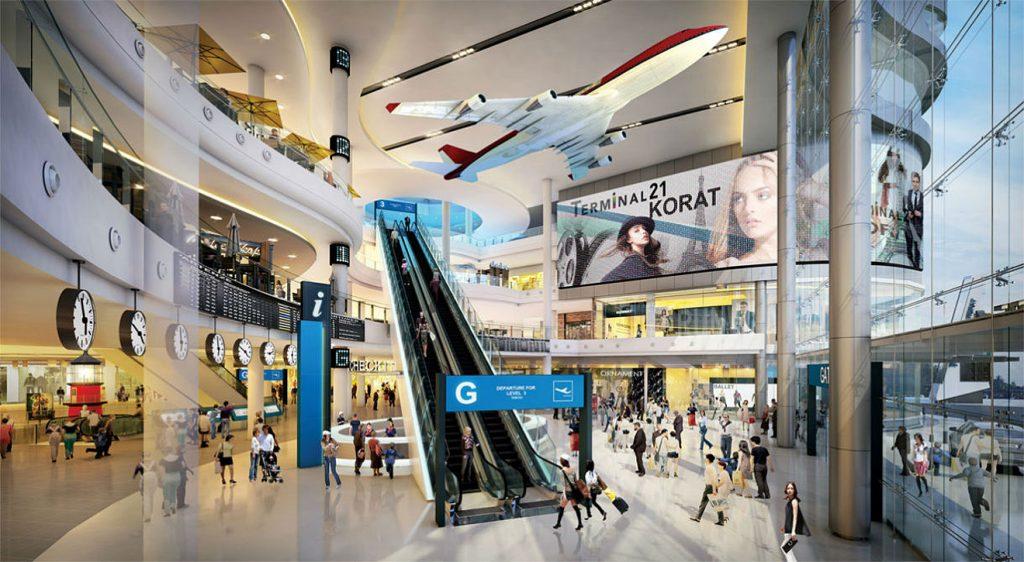 В торговом центре "Терминал 21" работают эскалаторы